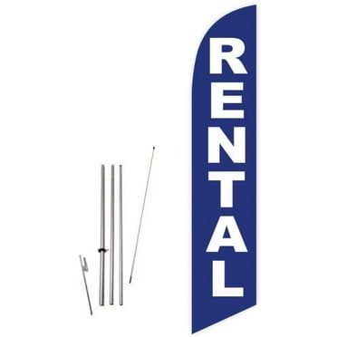 Four Full Sleeve Swooper Flags w/ Poles & Spikes RICAS TORTAS Blue & White w Stars Four Full Sleeve Swooper Flags w/ Poles & Spikes RICAS TORTAS Blue & White w Stars